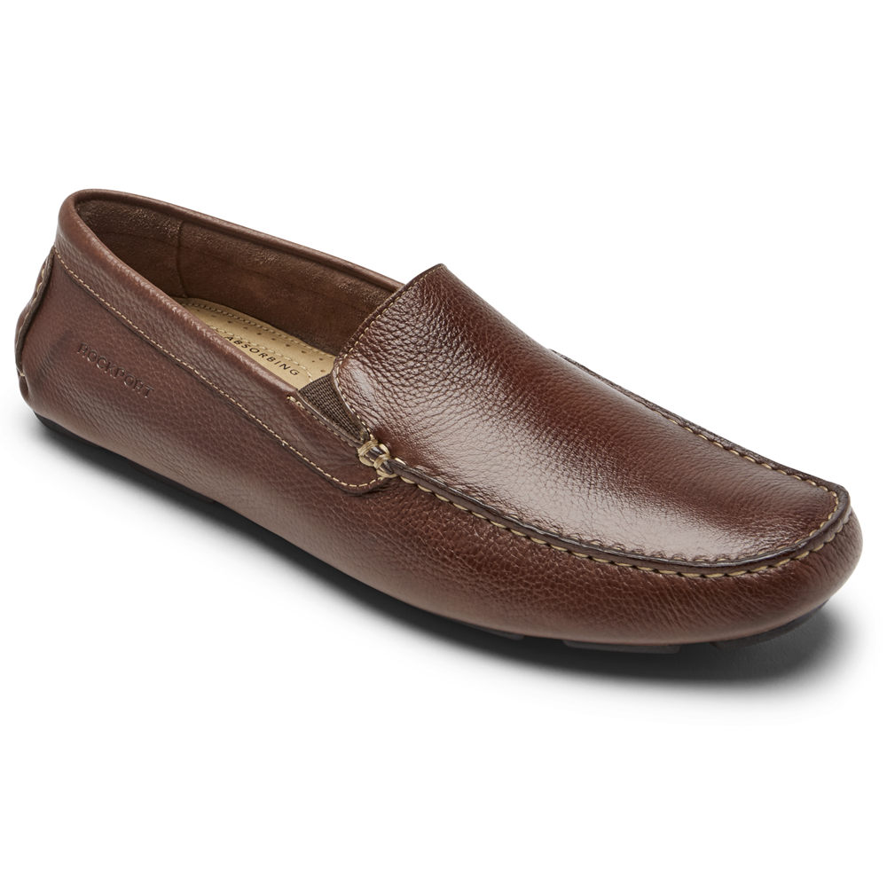 Rockport Mens Boat Shoes Brown - Rhyder Venetian - UK 089-IFSTDB